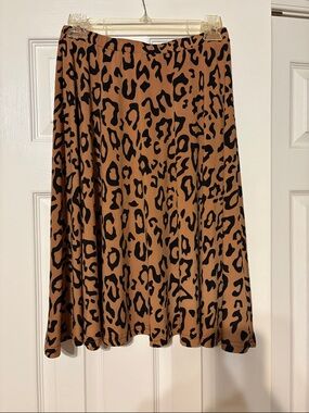 Tickled Teal Brown and Black Leopard Circle Skirt